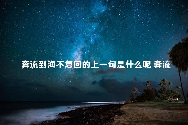 奔流到海不复回的上一句是什么呢 奔流到海不复回是哪位诗人的诗句